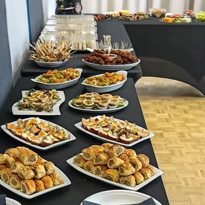 A homemade canape spread from Razzles