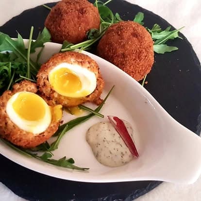 A Razzles scotch egg, fresh from the kitchen